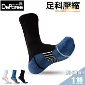 蒂巴蕾 足科壓縮氣墊襪-足壓循利 男款 (羅馬柱) 黑色