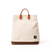 點子包【icleaxbag】簡約L號真皮帆布購物袋 側背包 A4裝得下 可拆式背帶 台灣製造 米白色