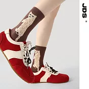 【JDS設計襪】秋冬卡通小狗棉襪  * 棕色