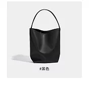 O-ni O-ni全新品精選優質頭層牛皮豎款大容量百搭大包包休閒經久耐用水桶包(品質保證)(bag-6148) 黑色