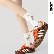 【JDS設計襪】精梳棉塗鴉設計襪 房屋迷跡/白色