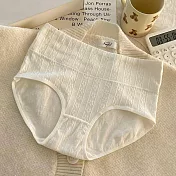 【唯蜜色】印花無縫無痕舒適透氣包邊彈力高腰女用內褲 白色