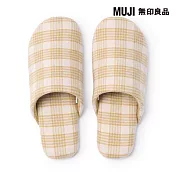 【MUJI 無印良品】法蘭絨拖鞋/M/芥黃22.5-25 cm用