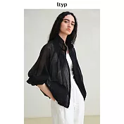 ltyp旅途原品 清透輕薄空調防曬短外套 黑色休閒短款防曬衣女薄款 M L  M 經典黑