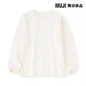【MUJI 無印良品】兒童雙面起毛圓領長袖T恤 110 柔白