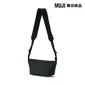 【MUJI 無印良品】再生聚酯纖維寬背帶迷你肩背包 黑色