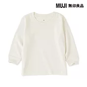 【MUJI 無印良品】幼兒容易穿脫雙面起毛圓領長袖T恤 80 柔白