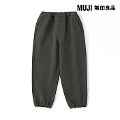 【MUJI 無印良品】兒童防風內起毛彈性休閒褲 120 墨灰