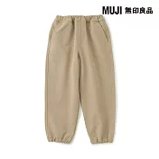 【MUJI 無印良品】兒童防風內起毛彈性休閒褲 120 米色