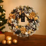 【日本Green House】Xmas聖誕 精美裝飾花圈(M) ‧ 冬日雪松