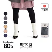 Tabio靴下屋〈80丹 Premium褲襪〉加長款 TL 12 黑色