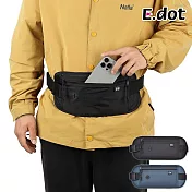 【E.dot】RFID旅行防盜腰包 (隨身物品收納包) 深藍