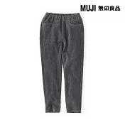 【MUJI 無印良品】兒童彈性針織燈芯絨緊身長褲 110 墨灰