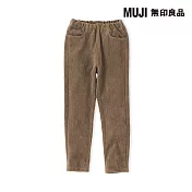 【MUJI 無印良品】兒童彈性針織燈芯絨緊身長褲 110 深摩卡棕