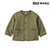 【MUJI 無印良品】幼兒刷毛開襟衫 80 卡其綠