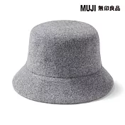 【MUJI 無印良品】羊毛平頂有簷帽57.5-59cm 灰色