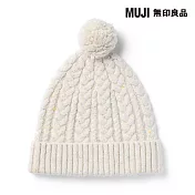 【MUJI 無印良品】兒童再生聚酯纖維混伸縮針織帽50-54cm 粉米