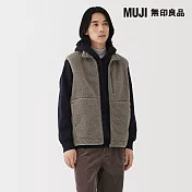 【MUJI 無印良品】男絨毛刷毛背心 S 摩卡棕