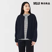 【MUJI 無印良品】女絨毛刷毛外套 M 暗藍