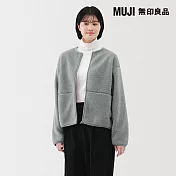 【MUJI 無印良品】女絨毛刷毛外套 S 淺藍