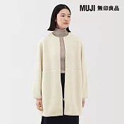 【MUJI 無印良品】女絨毛刷毛大衣 S 象牙白