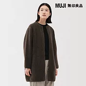 【MUJI 無印良品】女絨毛刷毛大衣 S 卡其