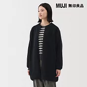 【MUJI 無印良品】女絨毛刷毛大衣 S 暗藍