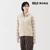 【MUJI 無印良品】女絨毛刷毛背心 S 象牙白