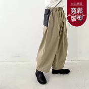 【慢。生活】純色簡約休閒九分褲寬鬆大碼復古時尚哈倫褲 9365  FREE 卡綠色