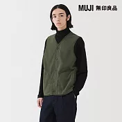 【MUJI 無印良品】男刷毛背心 S 卡其綠