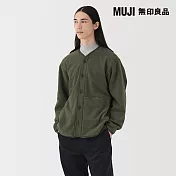 【MUJI 無印良品】男刷毛開襟衫 M 卡其綠
