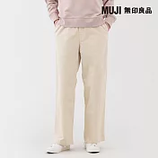 【MUJI 無印良品】女彈性燈芯絨舒適直筒褲 XL 象牙白