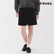 【MUJI 無印良品】女吉貝木棉混燈芯絨褲裙 S 黑色