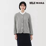 【MUJI 無印良品】女刷毛開襟衫 XL 灰色