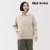 【MUJI 無印良品】女刷毛套衫 S 粉米