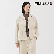 【MUJI 無印良品】女吉貝木棉混燈芯絨外套 XL 象牙白