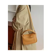 O-ni O-ni全新品精選優質頭層牛皮升級版大容量幾何大包包時尚經久耐用托特包(品質保證)(bag-6152)  餅乾色