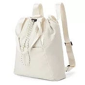 【Sayaka紗彌佳】三用包  日光散策 大容量休閒束口設計 肩背手提後背3用包 -白色