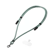 ELECOM 8mm手機肩背帶60W2合1充電線(附夾片)- 綠條紋