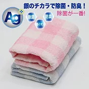 【BVD】銀纖維格子毛巾3入(BT11005抑菌 消臭) 藍 73×34cm