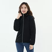 【遊遍天下】女款防水防風無車縫保暖羽絨外套 2XL 黑色