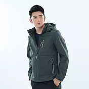 【遊遍天下】男款GlobeTex防水防風保暖刷毛軟殼外套(GJ23047) XL 太空灰