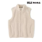 【MUJI 無印良品】兒童絨毛刷毛背心 110 米黃