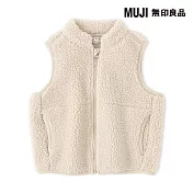 【MUJI 無印良品】幼兒絨毛刷毛背心 80 米黃