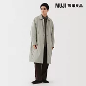 【MUJI 無印良品】男撥水加工蓬鬆鋪棉折領大衣 S 灰銀