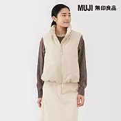 【MUJI 無印良品】女蓬鬆鋪棉背心 S 象牙白