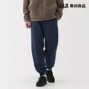 【MUJI 無印良品】男防風鋪棉縮口褲 S 暗藍
