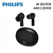 PHILIPS 主動抗噪ANC數顯無線藍牙耳機-TAT3559 黑