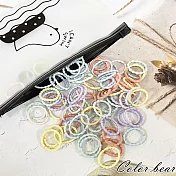 【卡樂熊】小清新迷你高彈力袋裝100入細軟髮橡皮筋/髮束- 夢幻色系