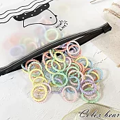 【卡樂熊】小清新迷你高彈力袋裝100入細軟髮橡皮筋/髮束- 清新色系